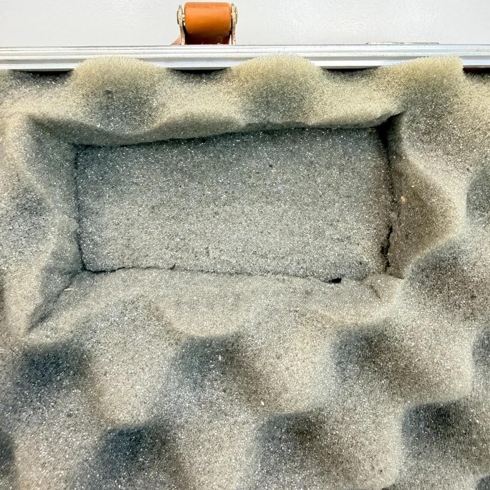 Vintage Doskocil Gun Guard Orange Faux Alligator Hard Case Briefcase Foam Box
